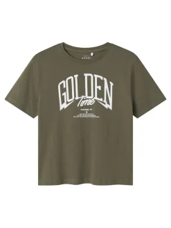 Name It lasten t-paita, NKMVILOGO SS TOP Armeijanvihreä