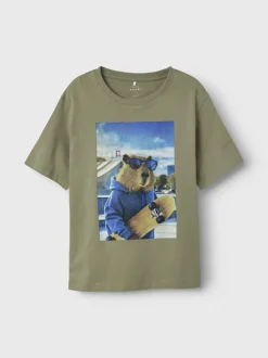 Name It lasten t-paita, NKMVOTO SS TOP Armeijanvihreä