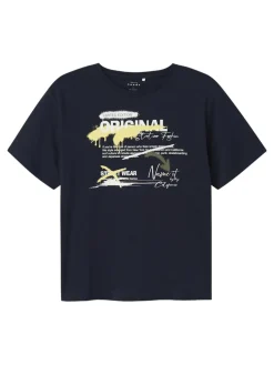 Name It lasten t-paita, NKMVILOGO SS TOP Tummansininen