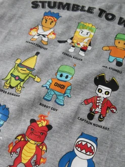 Name It lasten t-paita NKMSTUFF STUMBELG SS NREG TOP, keskiharmaa