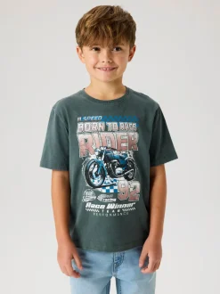 Name It lasten t-paita NKMBANK SS NREG TOP, tummanharmaa