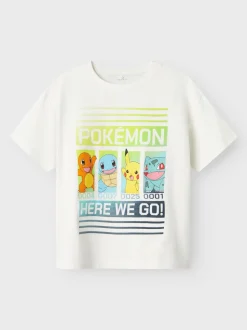 Name It lasten t-paita, NKMMABR POKEMON REG SS TOP Valkoinen