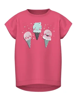 Name It lasten t-paita, NMFVIGEA 2P CAPSL TOP Pinkki