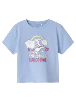 Name It lasten t-paita, NMFVEEN SS REG TOP Vaaleansininen