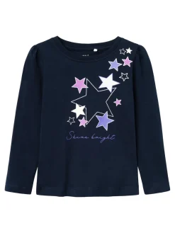 Name It lasten trikoopaita, NMFROSELIN LS TOP Tummansininen