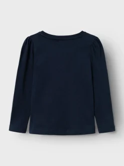 Name It lasten trikoopaita, NMFROSELIN LS TOP Tummansininen