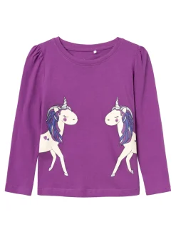 Name It lasten trikoopaita, NMFROSELIN LS TOP Liila