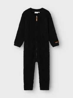 Name It lasten villahaalari, NMMWRILLA WOOL LS KNIT SUIT Musta