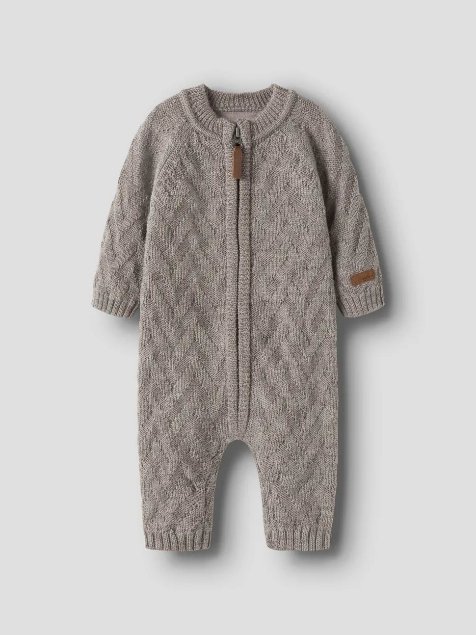 Name It lasten villahaalari, NBNWRUNI WOOL LS KNIT SUIT Beige