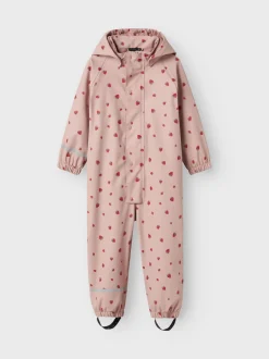 Name It lasten vuorellinen sadepuku, NMFDRY10 RAIN SUIT FLEECE Vaaleanpunainen