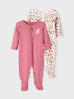Name It lasten yöpuku, NBFNIGHTSUIT 2P ROSE FLOWER Vaaleanpunainen Kuos