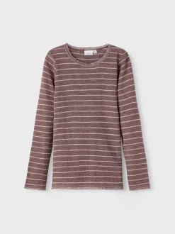 Name It paita, NKFWANG WOOL NEEDLE LS TOP Raidallinen Punainen