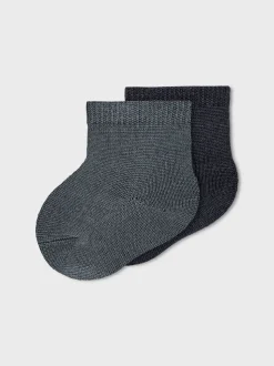 Name It sukat, NBMWAKTA WOOL/VIS 2P SOCK Meleerattu Grafiitti
