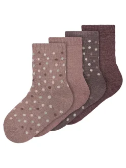 Name It sukat, NMFWAK WOOL 4 PACK Vaaleanpunainen Kuosi