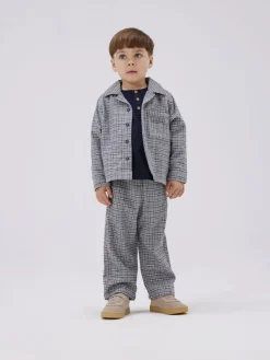 Name It yöhousut K NMNSTRANE PANT, harmaa ruutu