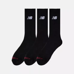 New Balance unisex sukat Everyday Crew 3Pairs Sock, musta