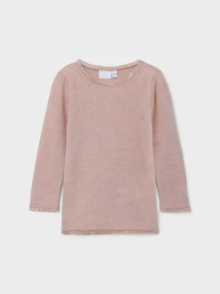 NMWANG WOOL NEEDLE LS TOP NOOS VAALEANPUNAINEN KUOS