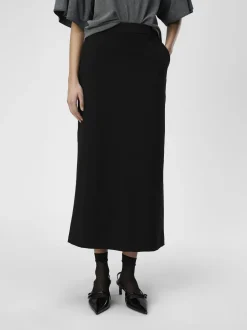 Object naisten hame, OBJLISA MW LONG SKIRT Musta