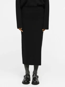 Object naisten hame, OBJREYNARD HW KNIT SKIRT Musta