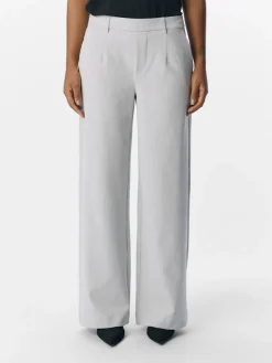 Object Naisten Housut OBJLISA WIDE PANT NOOS Light Grey Melange