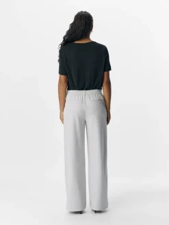 Object Naisten Housut OBJLISA WIDE PANT NOOS Light Grey Melange