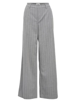 Object naisten housut, OBJLISA WIDE PANT AOP Medium Grey Melange