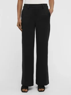 Object Naisten Housut OBJLISA WIDE PANT NOOS Black