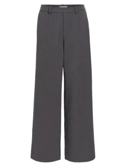 Object Naisten Housut, OBJLISA WIDE PANT NOOS H Medium Grey Melange