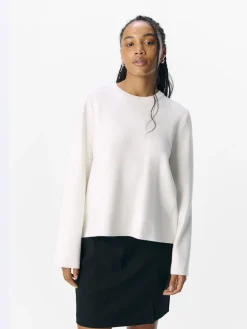 Object naisten neule, OBJREYNARD SQUARE SLEEVE O-NECK Cloud Dancer