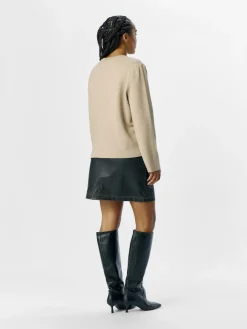 Object naisten neule, OBJREYNARD SQUARE SLEEVE O-NECK Humus