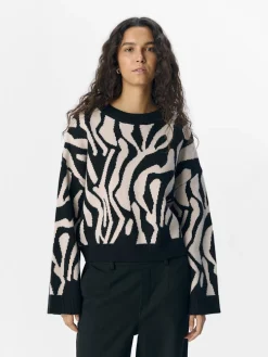 Object naisten neule, OBJENA L/S LO KNIT PULLOVER Black