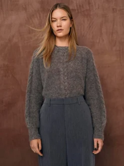 Object Naisten Neule, OBJNETE LO KNIT PULLOVER NOOS Kaakaonruskea