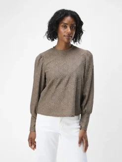 Object naisten paita, K-OBJFEODORA L/S TOP Vaalea Beige