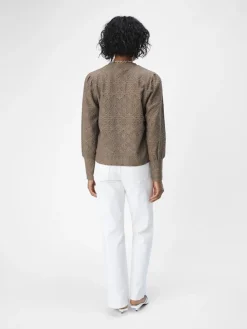 Object naisten paita, K-OBJFEODORA L/S TOP Vaalea Beige