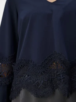 Object naisten pusero, OBJDANNI RE L/S TOP Tummansininen