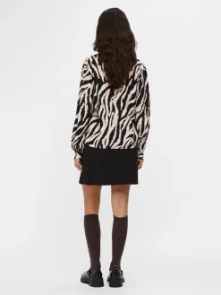 Object naisten pusero, OBJJACIRA L/S V-NECK TOP Beige Kuosi