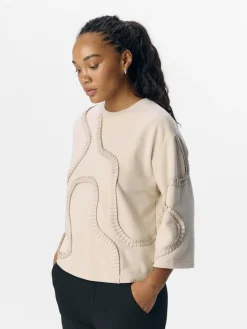 Object naisten pusero, OBJLIV RE 3/4 SWEATSHIRT CC2 SS Sandshell