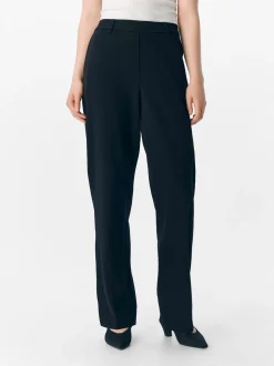 Object naisten suorat housut, OBJLISA MW STRAIGHT PANT Black