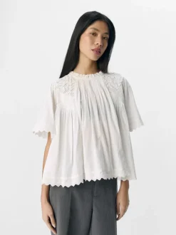 Object naisten toppi, OBJLENIA LO S/S TOP CC2 SS Cloud Dancer