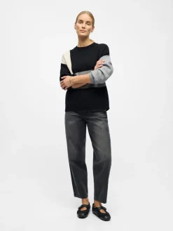 OBJRAY LO L/S KNIT PULLOVER AOP NOOS Black