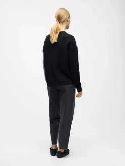 OBJRAY LO L/S KNIT PULLOVER AOP NOOS Black