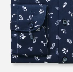 Olymp kauluspaita 24/7 Level 5 Body Fit Jersey, sininen kuosi