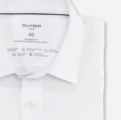Olymp kauluspaita 24/7 Luxor Modern Fit Jersey, valkoinen