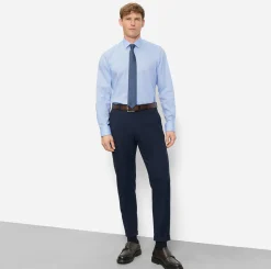 Olymp kauluspaita Level 5 Body Fit Contrast Trim Floral, vaaleansininen