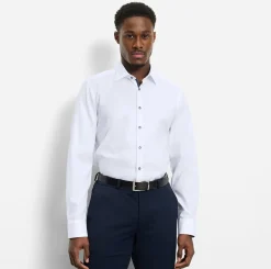 Olymp kauluspaita Level 5 Body Fit Contrast Trim Floral, valkoinen