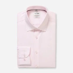 Olymp kauluspaita Level 5 Body Fit Stretch Easy Iron, vaaleanpunainen