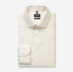 Olymp kauluspaita Luxor jacquard Offwhite, luonnonvalkoinen