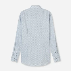 Olymp kauluspaita Luxor Modern Fit Microprinted, valkopohjainen kuosi
