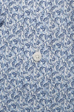 Olymp kauluspaita SS Luxor Modern Fit Microprint, vaaleansininen
