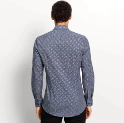 Olymp level five kauluspaita, body fit +hiha Sininen Kuosi